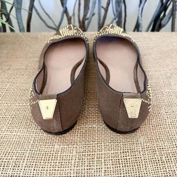 Chloe Suzanna Suede Studded Flats Size 8 Wimen’s