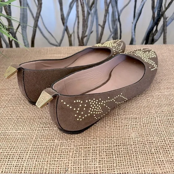 Chloe Suzanna Suede Studded Flats Size 8 Wimen’s