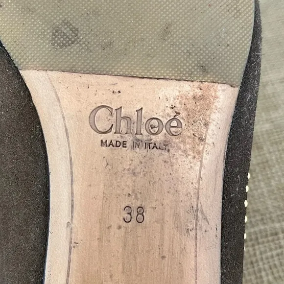 Chloe Suzanna Suede Studded Flats Size 8 Wimen’s