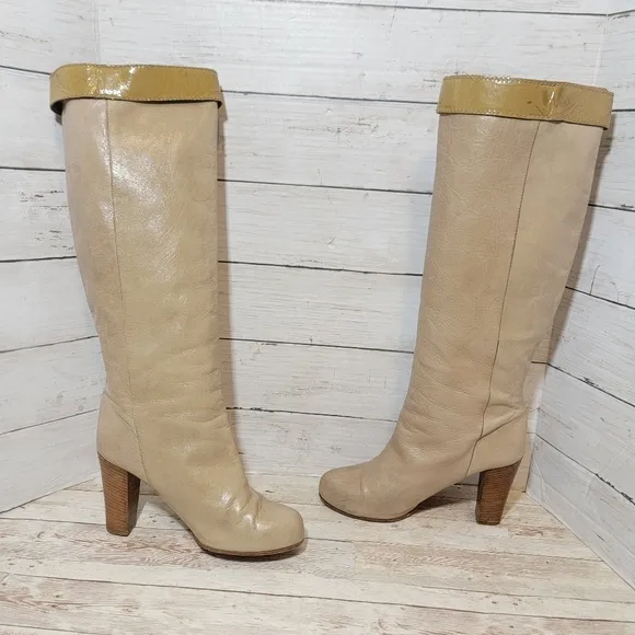 Chloe tall leather heeled riding boots