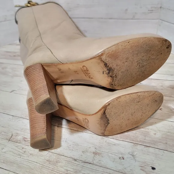 Chloe tall leather heeled riding boots