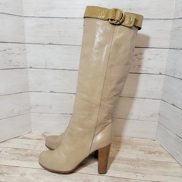 Chloe tall leather heeled riding boots