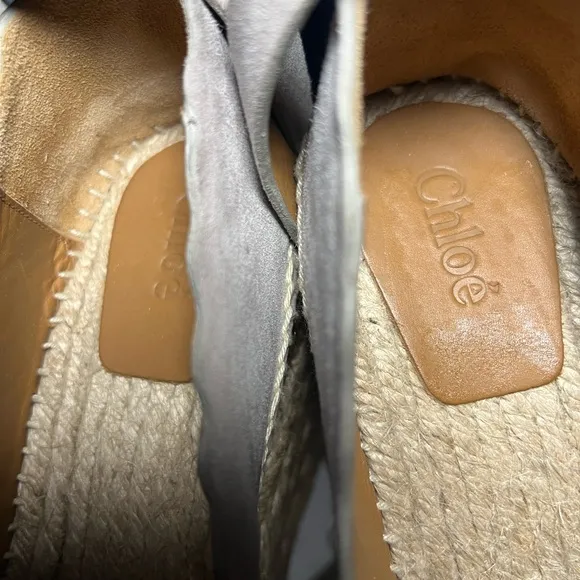 Chloe Women's Beige Espadrille suede Wedges 37