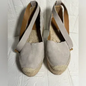 Chloe Women's Beige Espadrille suede Wedges 37