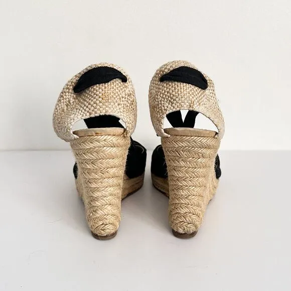 Christian Louboutin Espadrille Wedge Heels Black Size 38/7.5