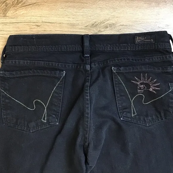 Citizens of Humanity Jeans Size 27 Embroidered Skull Mohawk Punk Black Straight