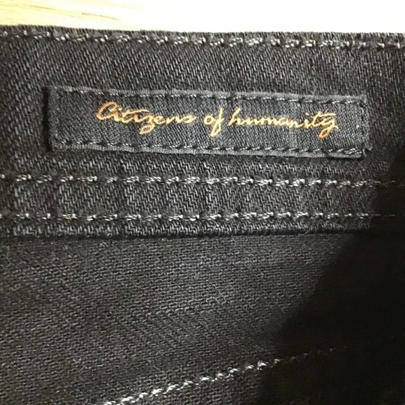 Citizens of Humanity Jeans Size 27 Embroidered Skull Mohawk Punk Black Straight
