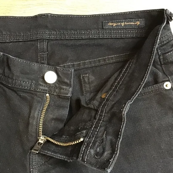 Citizens of Humanity Jeans Size 27 Embroidered Skull Mohawk Punk Black Straight