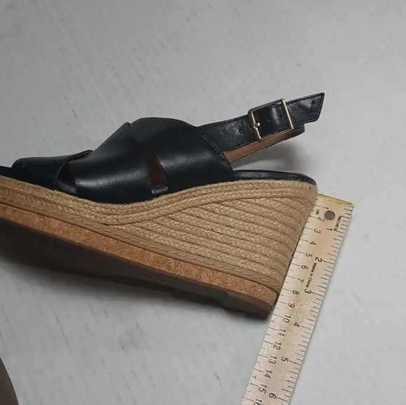CLARKS Black Platform Wedges Size 8.5