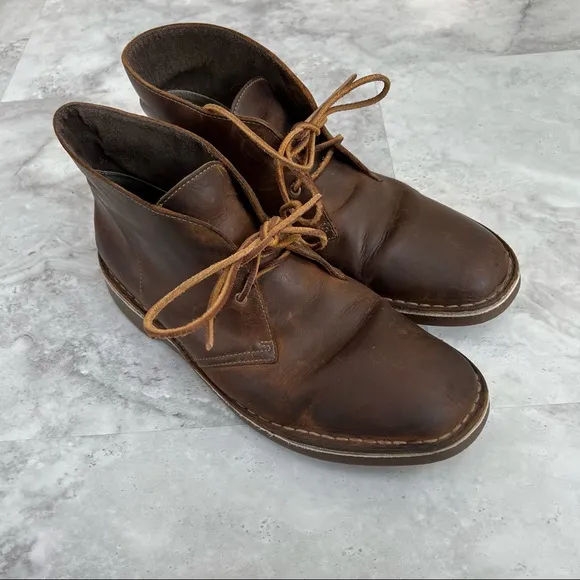 Clarks‎ Bushacre 3 Chukka Boot Size 10.5 15522 Brown Leather Shoes
