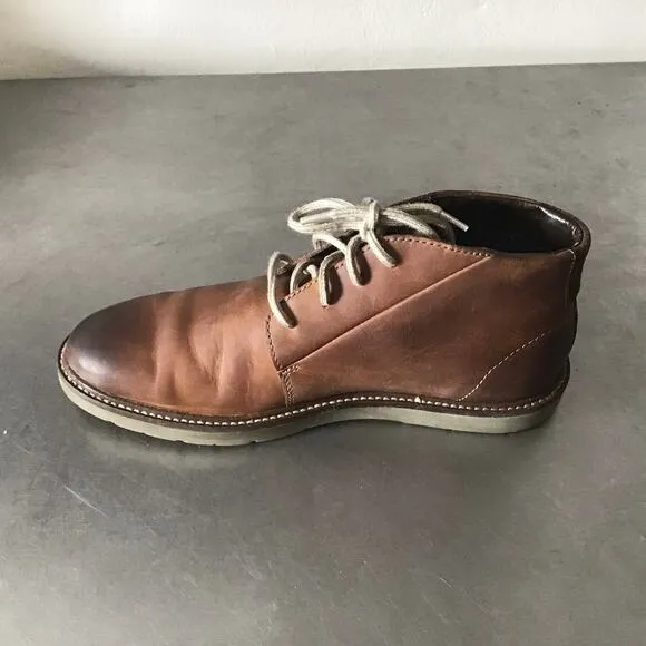 Clarks Collection Grandin Mid Mens Brown Leather Chukka Flat Boots 7