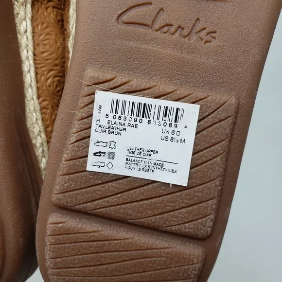 Clark's Elaina Rae boat loafer flat tan leather shoes size 8.5 NEW