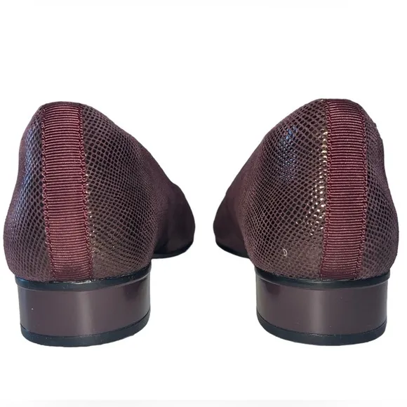 Clarks Juliet Monte Womens 9N Pumps Shoes‎ Iridescent Textured Burgundy Leather