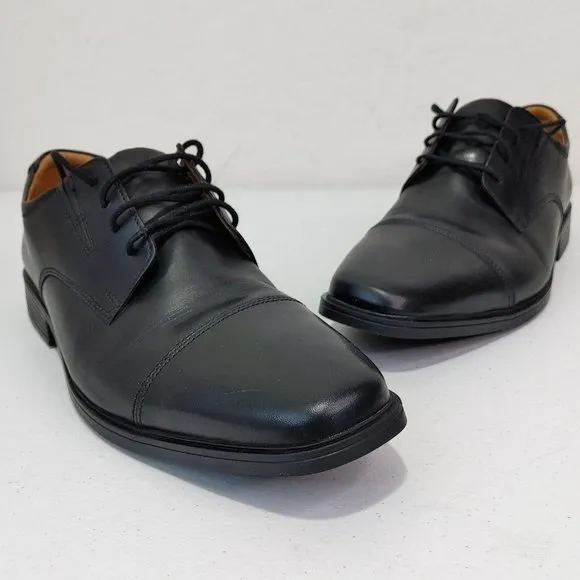 Clarks Leather Lace-up Dress Shoes Tilden Cap Men's Size 11 Wide