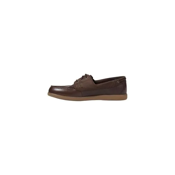 Clarks Leather Moccassin with Rubber Sole Men Brown Moccasins