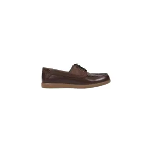 Clarks Leather Moccassin with Rubber Sole Men Brown Moccasins