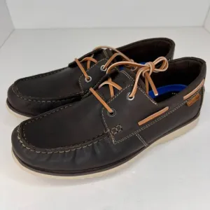 Clarks Mens 641444280 Brown Noonan Lace Up Comfort Nubuck Size 9.5M Boat Shoes