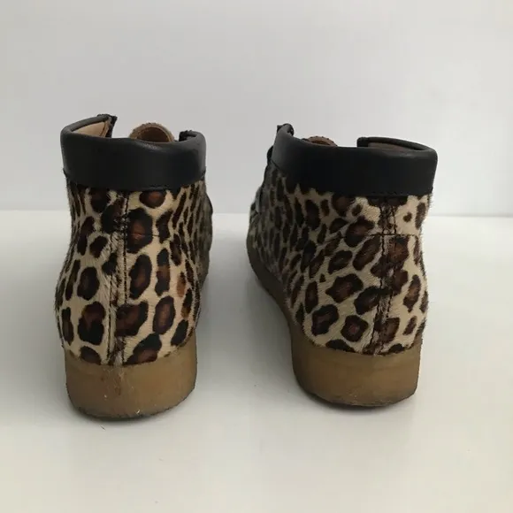 Clarks Originals Made In Italy Wallabee Boots Calf Hair Leopard