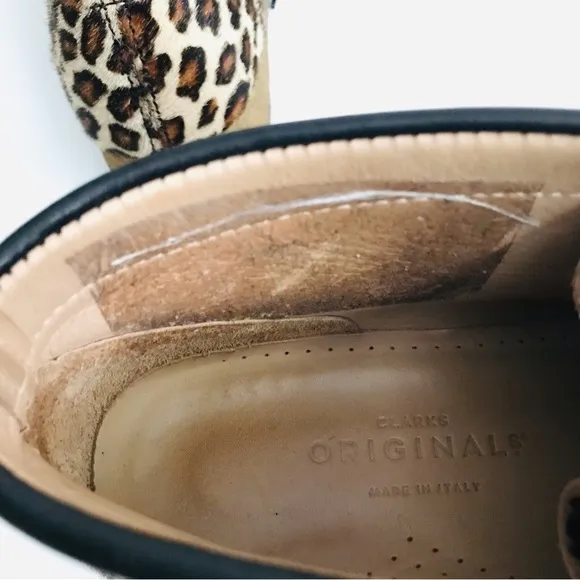 Clarks Originals Made In Italy Wallabee Boots Calf Hair Leopard