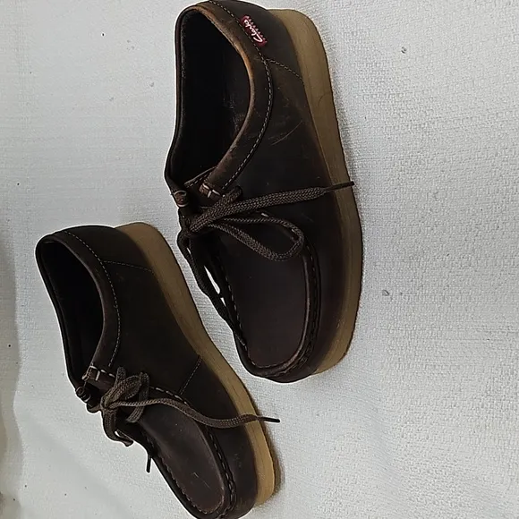Clarks Shoes Padmora Wallabee Brown Smooth Oxford Size 5.5 New