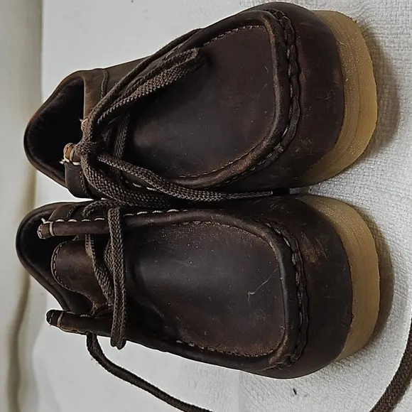 Clarks Shoes Padmora Wallabee Brown Smooth Oxford Size 5.5 New