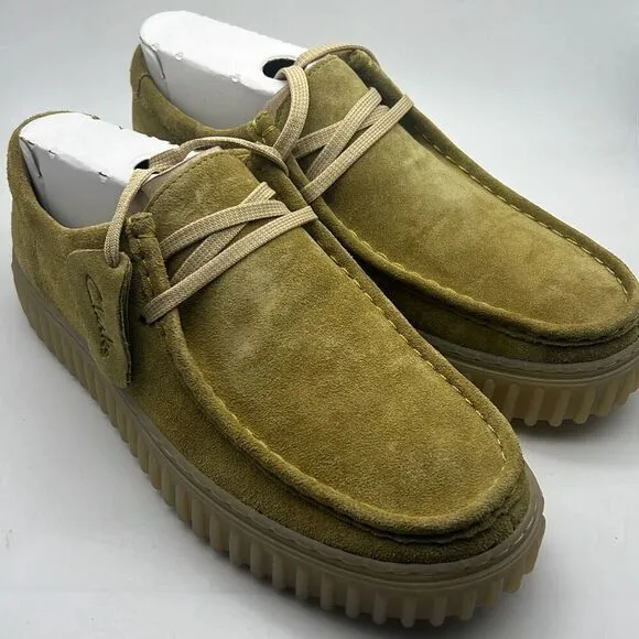 Clarks Torhill LO Light Olive Suede Men's Casual Lace Up Moccasins 76215 Men 8