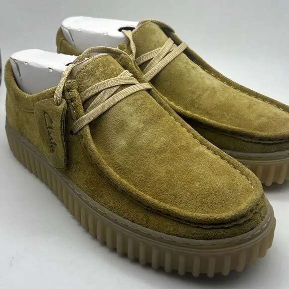 Clarks Torhill LO Light Olive Suede Men's Casual Lace Up Moccasins 76215 Men 8