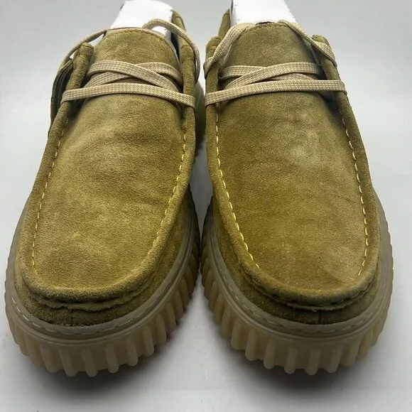 Clarks Torhill LO Light Olive Suede Men's Casual Lace Up Moccasins 76215 Men 8