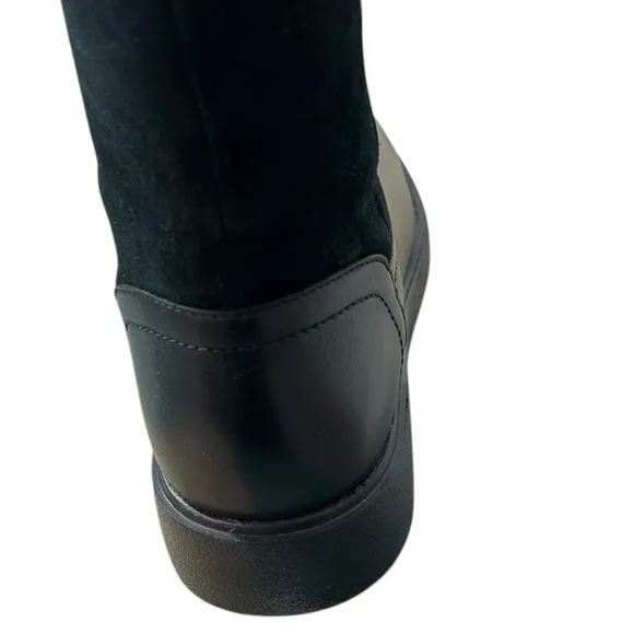 Clarks Unstructured Leather Tall Shaft Boots Un Elda Hi Black Size 6 NIB