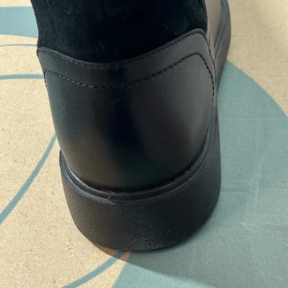 Clarks Unstructured Leather Tall Shaft Boots Un Elda Hi Black Size 6 NIB