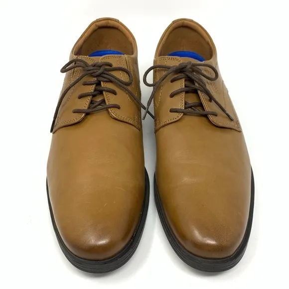Clarks Whiddon Oxford Cognac Leather Men’s Shoes size 10 Wide