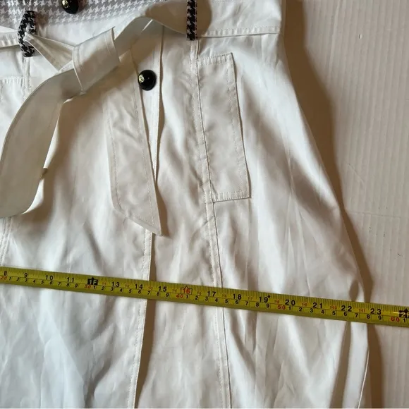 Class Roberto Cavalli Sz 46/10-12 Raincoat White Gray Italy/missing Button