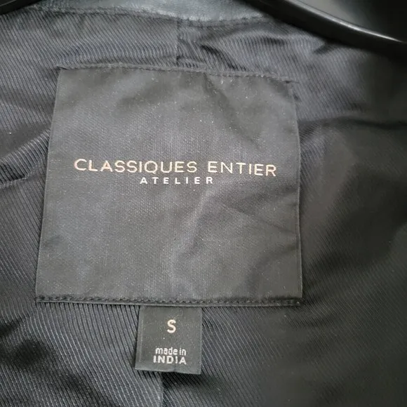 Classiques Entier Atelier Black 100% Leather Moto Jacket Size Small