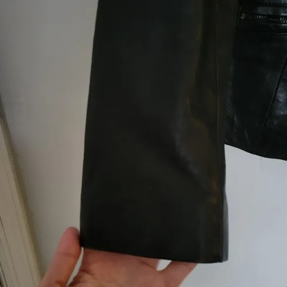 Classiques Entier Atelier Black 100% Leather Moto Jacket Size Small