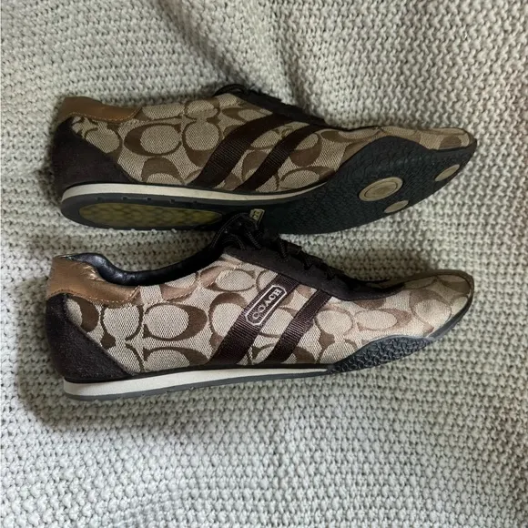Coach 9.5M  Brown‎ on Brown Kate C Pattern Athletic Sneakers