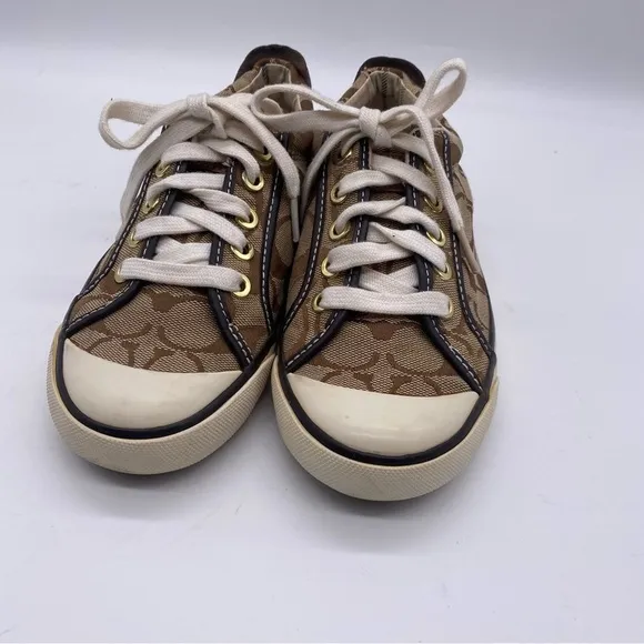 Coach Barrett Signature Monogram Canvas Shoes Women's Size:5 B