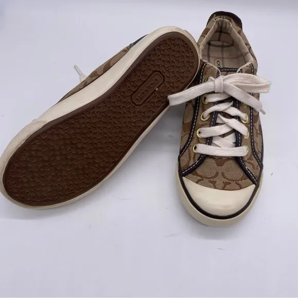 Coach Barrett Signature Monogram Canvas Shoes Women's Size:5 B