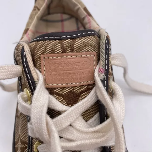 Coach Barrett Signature Monogram Canvas Shoes Women's Size:5 B