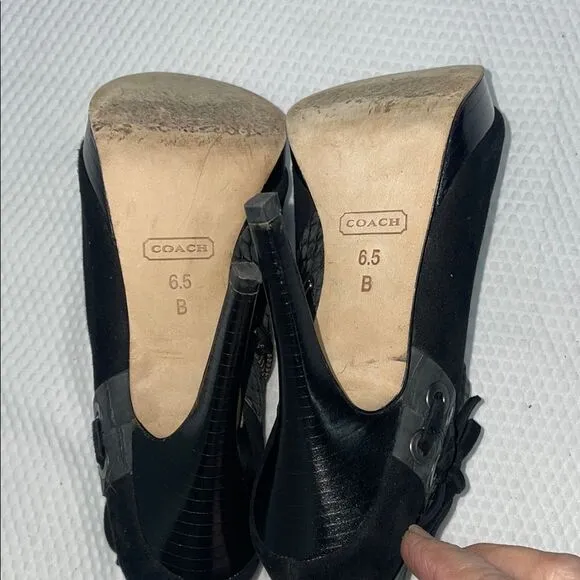 Coach Beatrice Black Ankle Booties