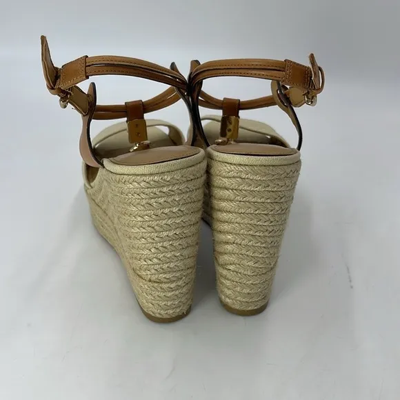 Coach Beige Espadrille Wedges Size 8.5 B