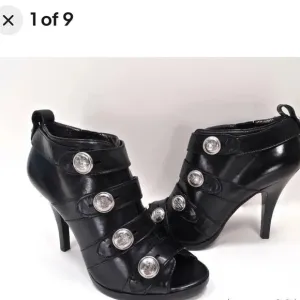Coach Brandie Black Leather High Heel Boots Booties Shoes Size 7.5