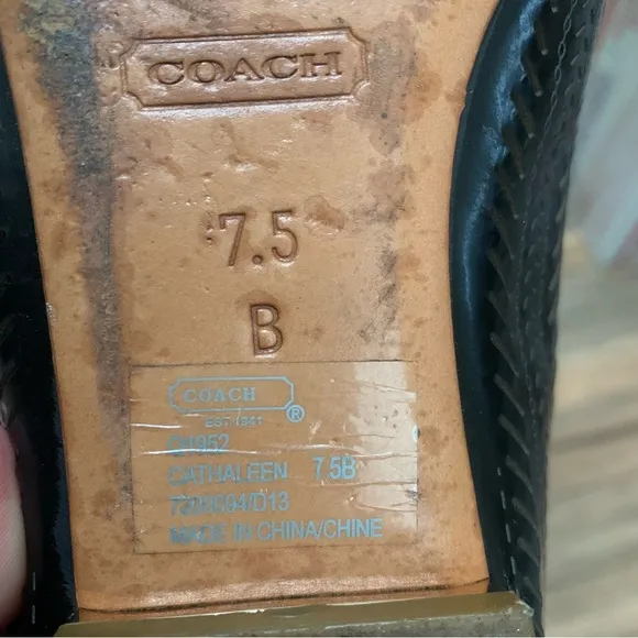 Coach Cathaleen Black patent leather laser cutout flats size 7.5