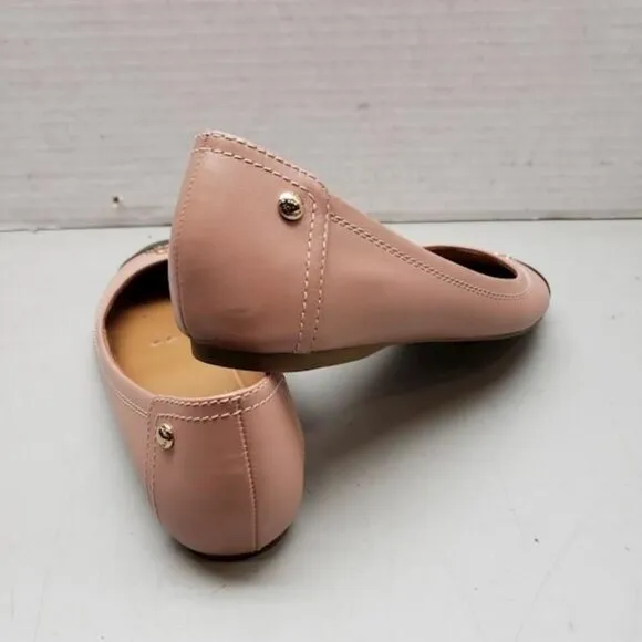 Coach Chelsea Matte/Patent Leather Ballet Flats Warm Blush &amp; Black Size 6 w/ BOX