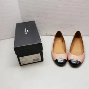 Coach Chelsea Matte/Patent Leather Ballet Flats Warm Blush &amp; Black Size 6 w/ BOX