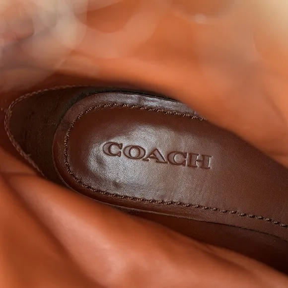 Coach Cream Shearling and Leather Flat Boots Size 6.5