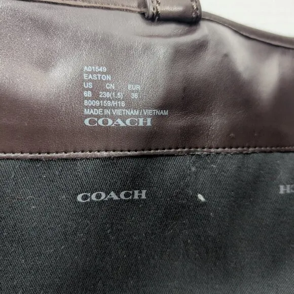 Coach Easton Semi Matte Calf Riding Boots Chestnut 6B **