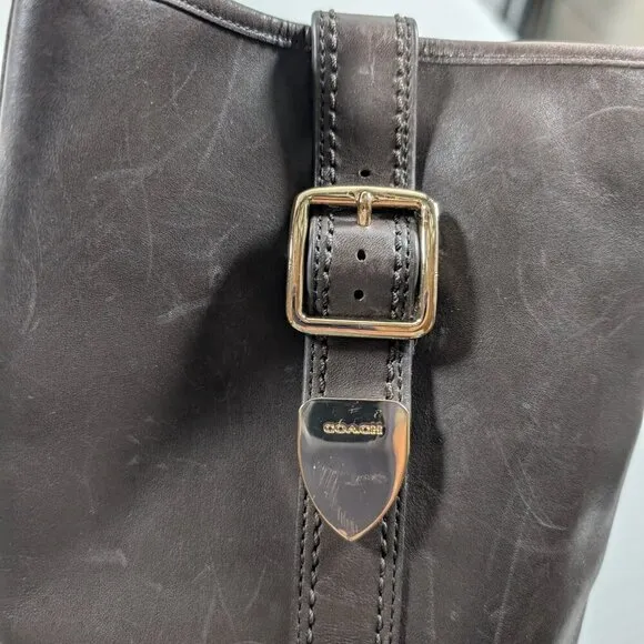Coach Easton Semi Matte Calf Riding Boots Chestnut 6B **