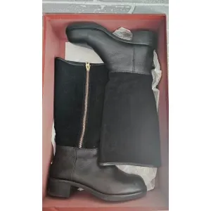 Coach Knee High Boots Women's size 8 Black Bailey Safari Leather Suede NEW
