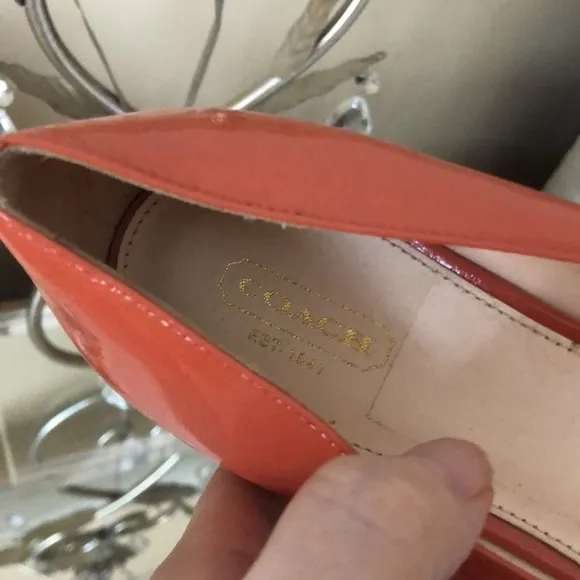 COACH Kora Orange Patent Flats