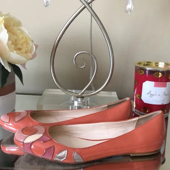COACH Kora Orange Patent Flats
